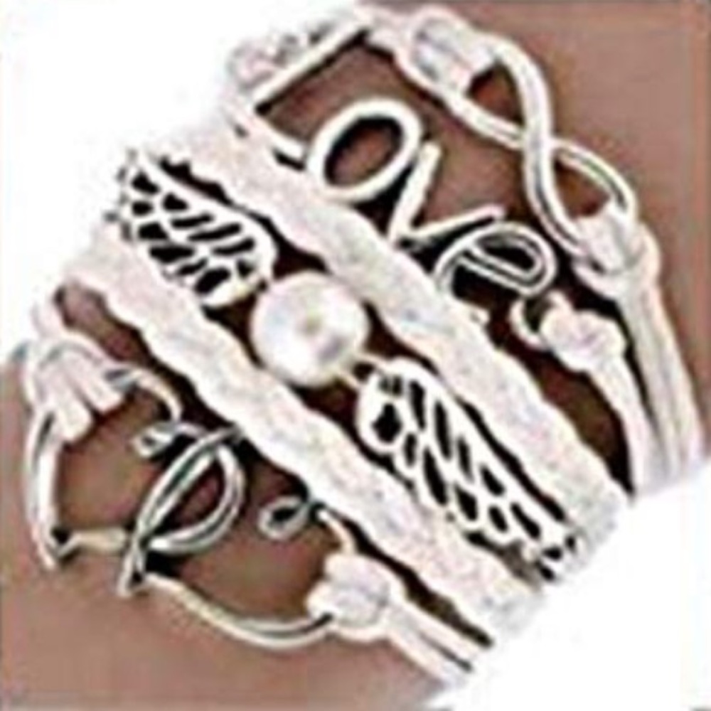 Women’s White Leather Infinity Bracelet